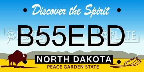 B55EBD North Dakota License Plate