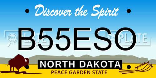 B55ESO North Dakota License Plate