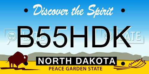 B55HDK North Dakota License Plate