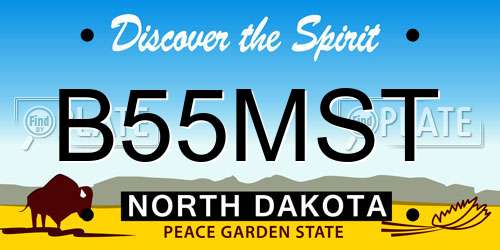 B55MST North Dakota License Plate