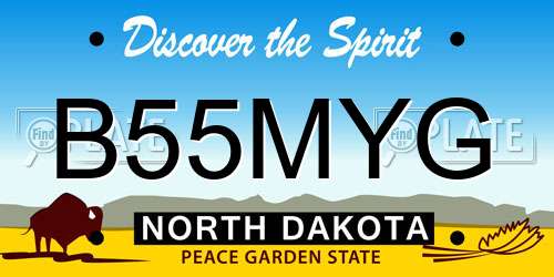 B55MYG North Dakota License Plate