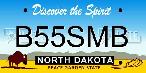 B55SMB North Dakota License Plate