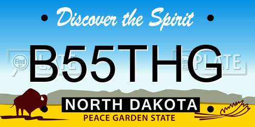 B55THG North Dakota License Plate