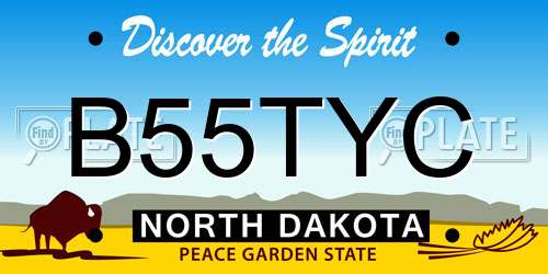 B55TYC North Dakota License Plate