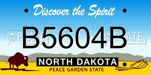 B5604B North Dakota License Plate