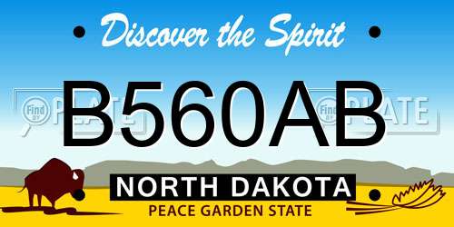 B560AB North Dakota License Plate