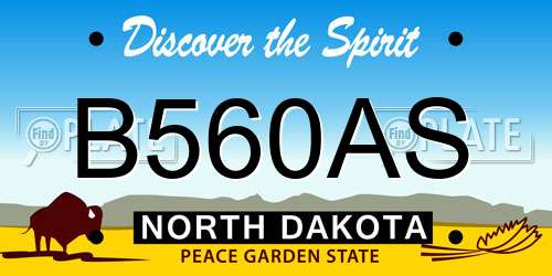 B560AS North Dakota License Plate