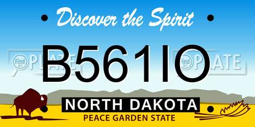 B561IO North Dakota License Plate