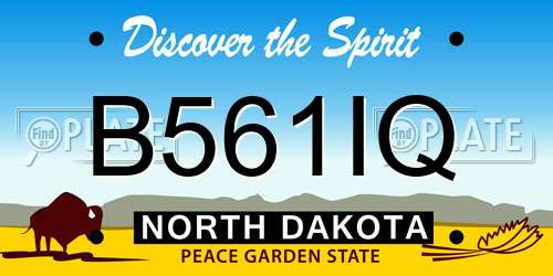 B561IQ North Dakota License Plate