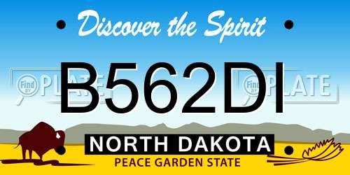 B562DI North Dakota License Plate
