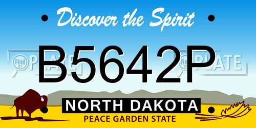 B5642P North Dakota License Plate