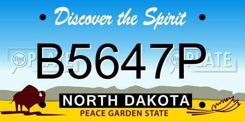 B5647P North Dakota License Plate