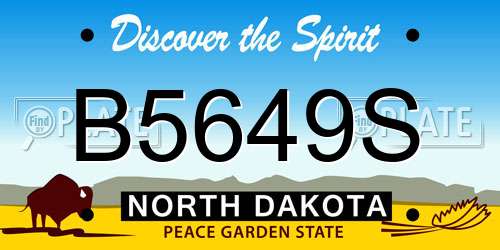B5649S North Dakota License Plate