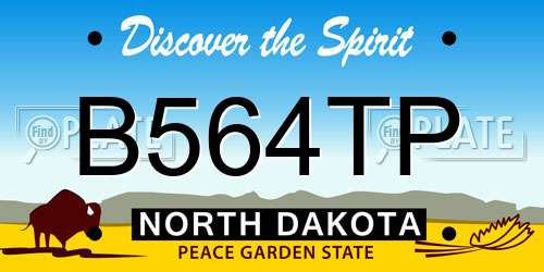 B564TP North Dakota License Plate