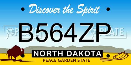 B564ZP North Dakota License Plate