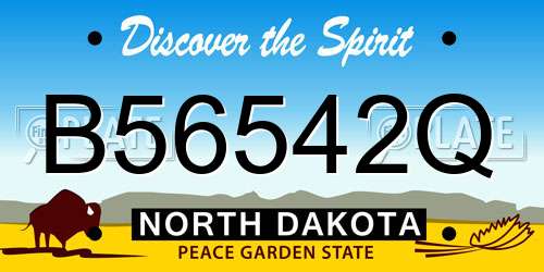 B56542Q North Dakota License Plate