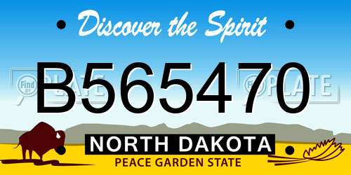 B565470 North Dakota License Plate