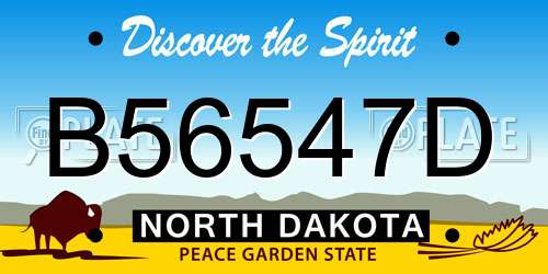 B56547D North Dakota License Plate