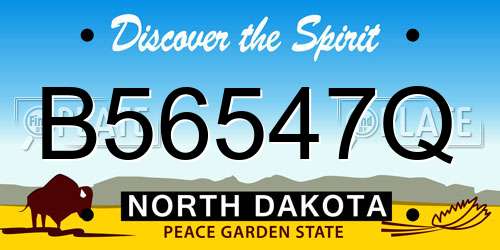 B56547Q North Dakota License Plate