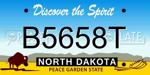 B5658T North Dakota License Plate