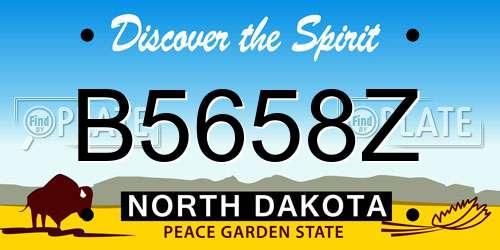 B5658Z North Dakota License Plate