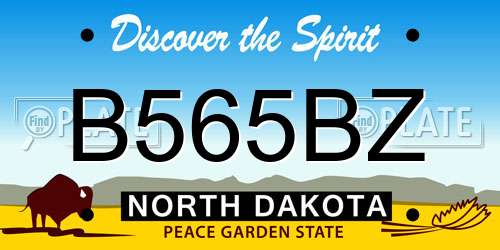 B565BZ North Dakota License Plate