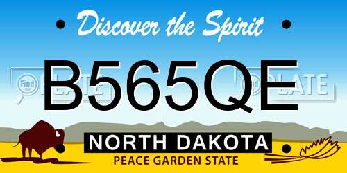 B565QE North Dakota License Plate