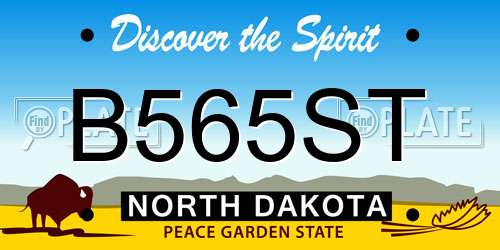 B565ST North Dakota License Plate