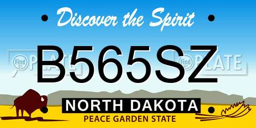 B565SZ North Dakota License Plate