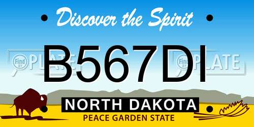 B567DI North Dakota License Plate