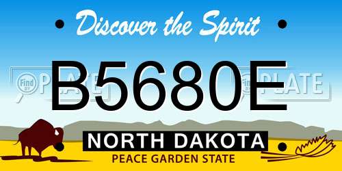 B5680E North Dakota License Plate