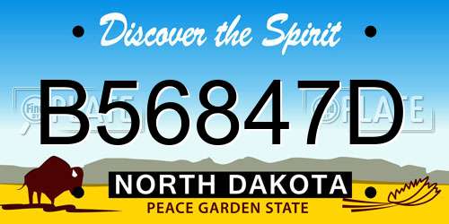 B56847D North Dakota License Plate