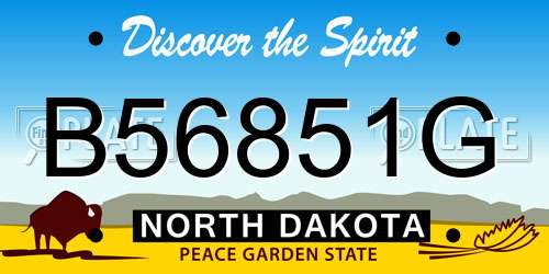 B56851G North Dakota License Plate
