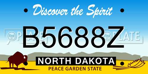 B5688Z North Dakota License Plate