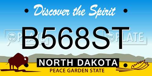 B568ST North Dakota License Plate