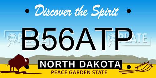 B56ATP North Dakota License Plate