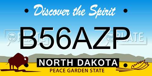 B56AZP North Dakota License Plate