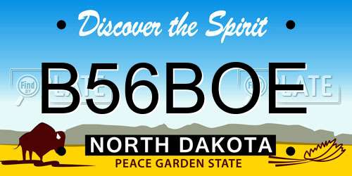 B56BOE North Dakota License Plate