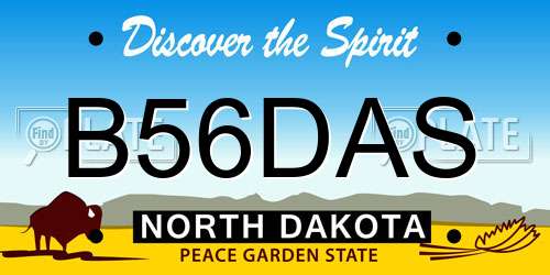 B56DAS North Dakota License Plate