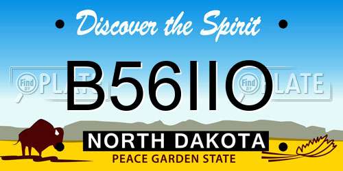 B56IIO North Dakota License Plate