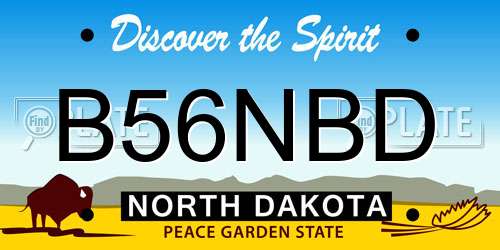 B56NBD North Dakota License Plate