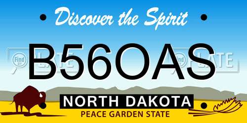 B56OAS North Dakota License Plate
