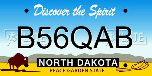 B56QAB North Dakota License Plate
