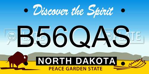 B56QAS North Dakota License Plate