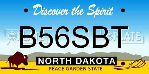 B56SBT North Dakota License Plate