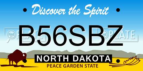 B56SBZ North Dakota License Plate