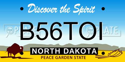 B56TOI North Dakota License Plate