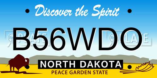 B56WDO North Dakota License Plate