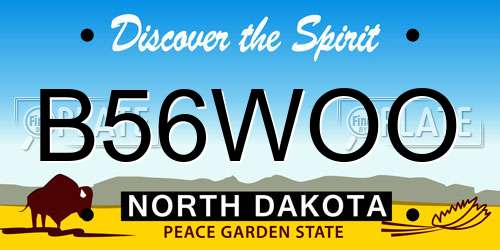 B56WOO North Dakota License Plate