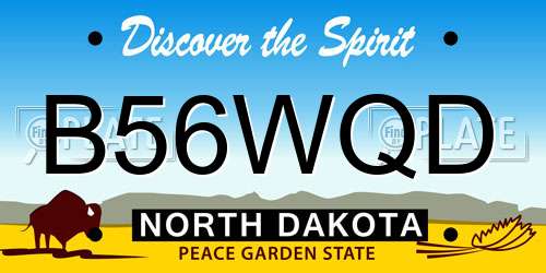 B56WQD North Dakota License Plate
